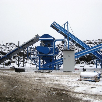 Tire recycling - shredding line for used tires for Lithuanian company Metaloidas.